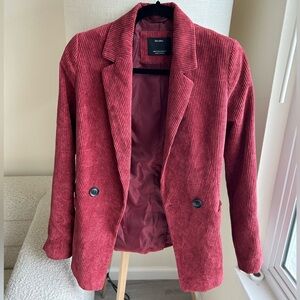 Bershka relaxed red suit jacket/coat